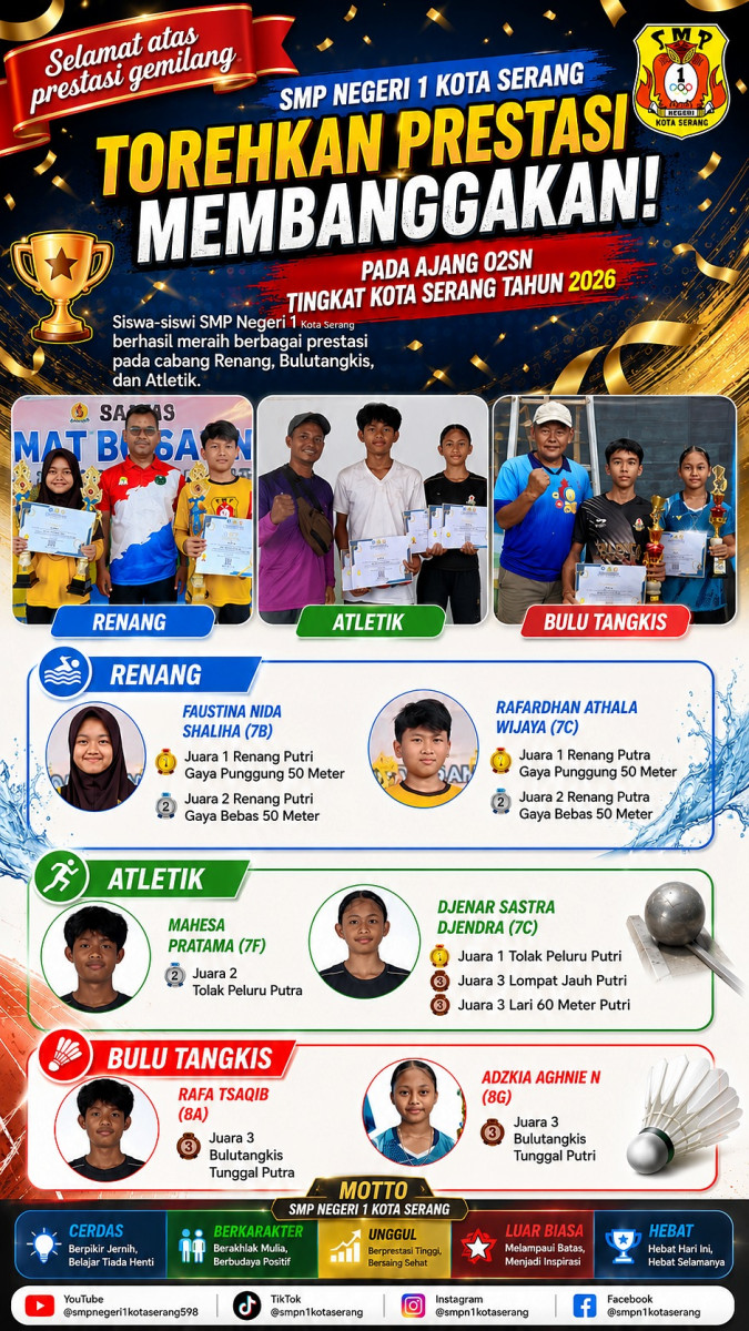 Sang Juara Renang, Bulu Tangkis, Atletik