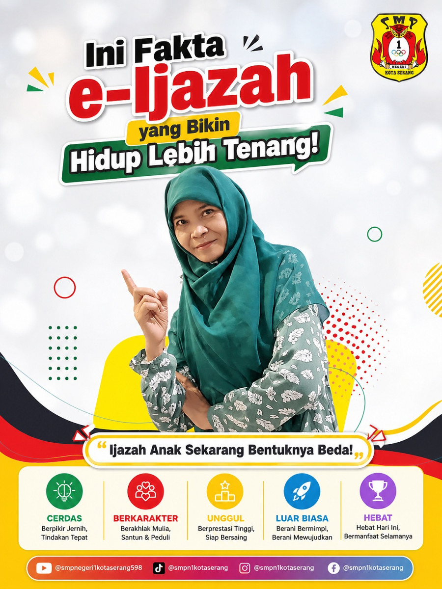 Sosialisasi penerapan e-Ijazah (Ijazah Elektronik) bagi lulusan putra-putri SMP Negeri 1 Kota Serang.