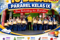 10 Besar Pararel Kelas IX SMP Negeri 1 Kota Serang, berpose bersama orang tua dan kepala sekolah