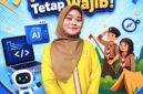 Poster resmi SMP Negeri 1 Kota Serang: Permendikdasmen 2025 menghadirkan mapel pilihan Koding & AI, sementara Pramuka tetap jadi ekskul wajib.