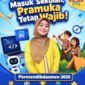 Poster resmi SMP Negeri 1 Kota Serang: Permendikdasmen 2025 menghadirkan mapel pilihan Koding & AI, sementara Pramuka tetap jadi ekskul wajib.