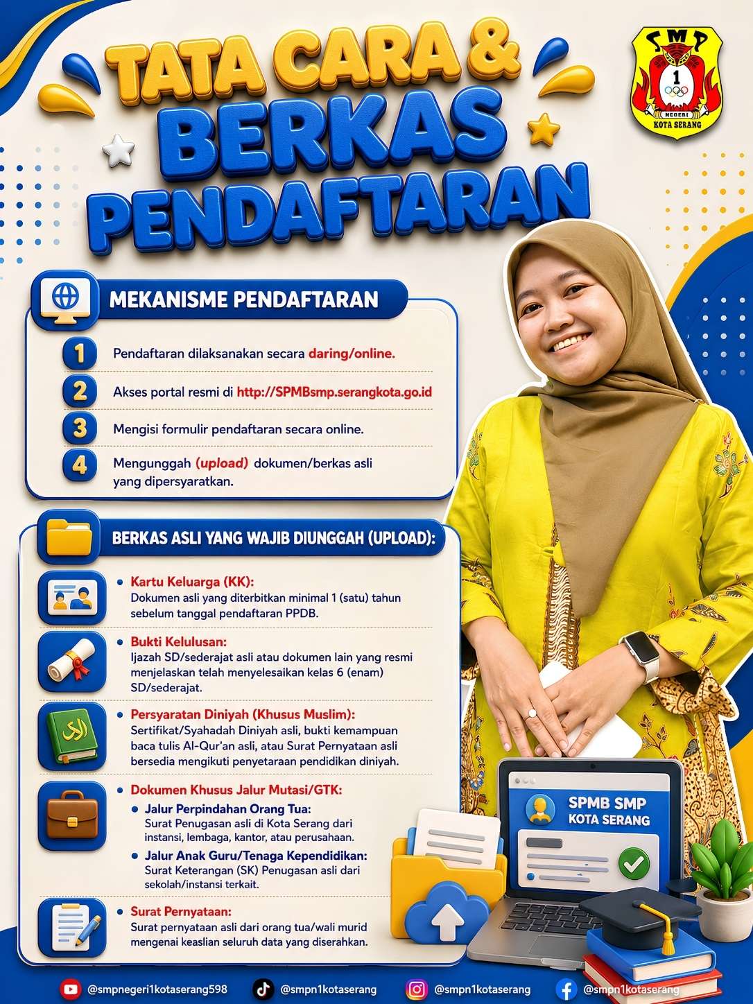 Informasi lengkap mekanisme pendaftaran online dan dokumen wajib untuk SPMB SMP Kota Serang